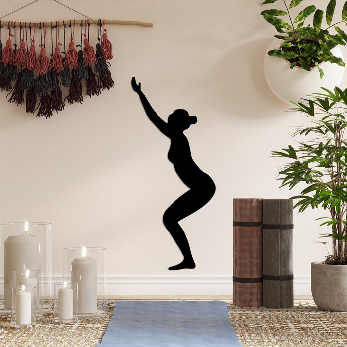 Wallity Yoga 20 Escultura de Pared de Metal Negra